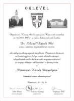 Dr. Schandl László oklevél